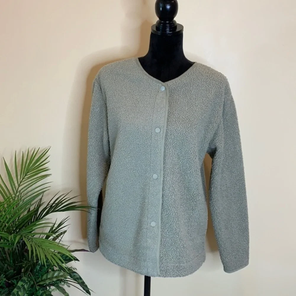 JOIE sage green snap button cardigan - Picture 1 of 7